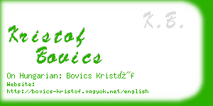 kristof bovics business card